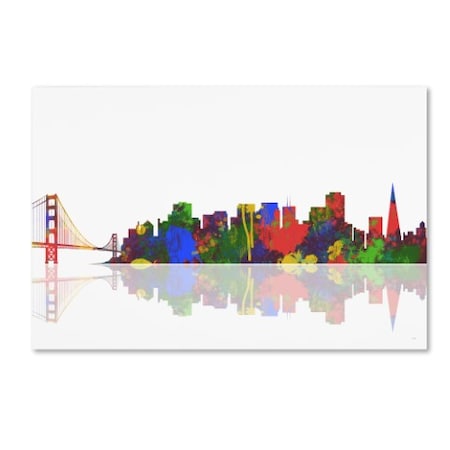 Marlene Watson 'San Francisco California Skyline II' Canvas Art,12x19